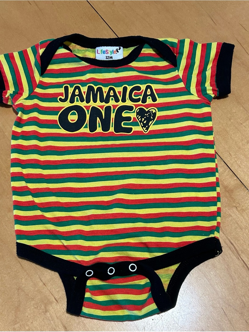 Lifestyle Jamaica One Striped Baby One-Piece - Red, Yellow & Green